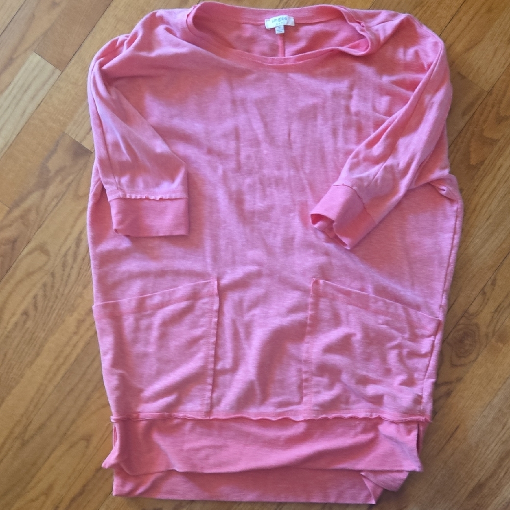 Umgee Vibrant Pink Knit Top/ Tshirt Dress